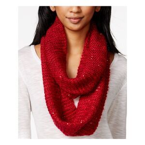 KENSIE Womens Red Infinity Scarf
